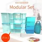 Tupperware 19 IN 1 Green Turquoise Smart Modular Set Food Container (BPA Free)