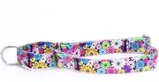 Pimaodog Heavy Duty Nylon Dog Collar, Adjustable Martingale Dog Collar for Walking Training Boy and Girl Dogs Medium Large Dogs (M:36-45CM, Coloured Daisies)