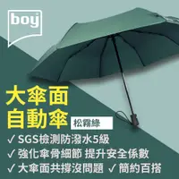 在飛比找PChome24h購物優惠-【德國boy】超潑水防風三折自動開收傘_松霧綠