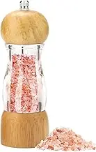 Oaken and Acrylic Salt and Pepper Grinder, 6 inch Adjustable Salt and Pepper Shakers, Refillable Manual Salt Pepper Mill (Log Color)