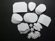 120pc RETIRED WHISPER WHITE Stampin Up Cardstock Punch Tags ~ Check Sizes Listed