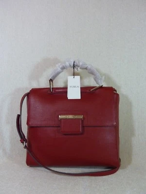 NEW FURLA Leather Handbag/Shoulder Bag Red Pebbled Leather Furla Purse - ARTESIA