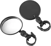 2Pcs Black Adjustable Rear View Mirror for Bikes, Universal Rearview Mirror for Handlebars, Wide Angle Acrylic Convex Mirrors for Safe Adult Bikes/Road/Mountain Bike Accessories
