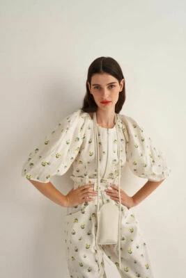 2-PIECE OROTON MINI THISTLE PANT & TOP SET in Cream RRP$658 size 14