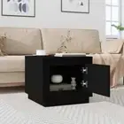 Wooden Storage Coffee Table Modern Sofa Lounge Side Lamp Stand Door Shelf Black