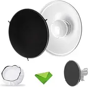 Godox 16.5inch/42cm White Beauty Dish Bowens Mount Reflector w/Honeycomb and White Diffuser, Light Modifier for Bowens Mount Studio Strobe Flash Monolight for Godox SK400II, AD600Pro, AD600BM, MS300