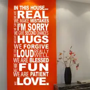 ~ House Rules ~ Wall Quote Family Inspirational Art Decal