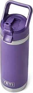 Yeti Rambler 18 oz Bottle, Vacuum Insulated, Stainless Steel with Straw Cap, Peak Purple