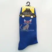DAVCO "Clever Kitten" Novelty Ankle Socks, Size: 9-11
