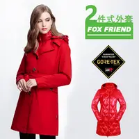 在飛比找PChome24h購物優惠-【FOXFRIEND】長版狢毛帽時尚風衣 兩件式GORE-T