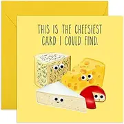 Central 23 - Cute Birthday Card - 'Cheesiest Card' - Her Him - Funny Pun for Men and Women - Sweet Card for Husband or Wife - Comes with Fun Stickers
