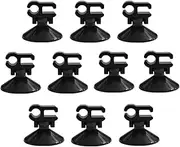 Aquarium Suction Cup Pipe Holder, Wanfoou 10 PCS Suction Cup Clips, Double Buckle Wire Clip for Fish Tank Oxygen and Water Pipes, Durable Suction Mount for Turtle Tank and Cable Management, Black