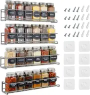 Spice Rack Wall Mount Organizer for Cabinet, Pantry, and Tiny Kitchen - Space-Sa