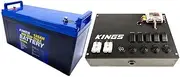 Kings 138Ah AGM Deep Cycle Battery Caravan Car + 12v Control Box Offroad 12V 4WD