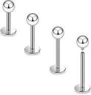 [Dyknasz] Labret Jewelry Internally Threaded Titanium Snake Bite Piercing Jewelry Lip Rings Studs Monroe Medusa Piercing Jewelry for Women Men 16g 6mm/8mm/10mm/12mm