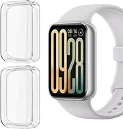 WUWOCJ 2-Pack Soft TPU Case Compatible with Xiaomi Smart Band 9 Pro,All-Around Protective Case Cover Bumper Frame (Clear/Clear)