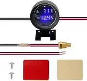 2 in 1 s Digital Car Truck Water Temp Gauge Temperature Sensor Temperatura Moto + Voltmeter Volt Voltage Meter 12V/24V