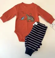 Carters Newborn Baby Boy Clothes Pants Bodysuit Cute Dinosaur Outfit