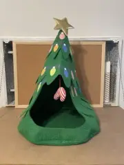 merry makings all spruced up 21” decorative plush christmas tree cat bed
