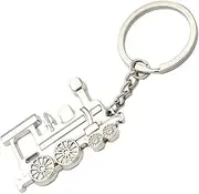[TEHAUX] Metal Locomotive Train Keychain Pendant Sturdy and Fashionable Keyring Chain for Men and Women
