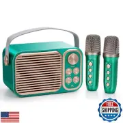 JIEFOCH Karaoke Machine for Kids and Adults, Portable Mini System with 2 Wire