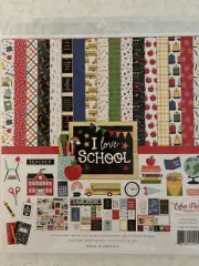 Echo Park I LOVE SCHOOL 12x12 Collection Kit Scrapbook Boy Girl Planner Journal