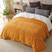 Sherpa King Size Blanket for Bed- Fuzzy Soft King (108" x 90") 06 - Yellow