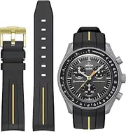 [BONACE] Strap for Omega x Swatch MoonSwatch/Rolex Watch 20 mm, Soft Rubber Omega X Swatch Moonswatch Speedmaster Replacement Strap, Curved Seamless Moonswatch Swatch Strap for Men and Women