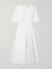[MCQUEEN] MCQUEEN - Day Organic Cotton-poplin Midi Dress - White - IT42 IT 42 White