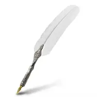 在飛比找momo購物網優惠-【Manufactus】義大利進口白色羽毛沾水筆(羽毛沾水筆