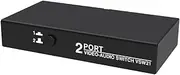 Justivana 1 PCS 2 in 1 Out AV Switch Selector Box 2 Port 3RCA AV Audio Video Switch Splitter Hub Switcher Black for DVD Player STB HDTV TV Box