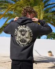 [The Mad Hueys] The Mad Hueys Men's Cheers And Beers Hoodie in Vintage Black Size XL XL Vintage Black
