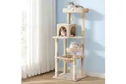 i.Pet Cat Tree 143cm Tower Scratching Post Trees Scratcher Condo House Beige