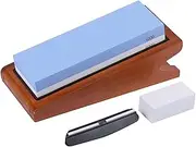 1000/6000 Grit White Corundum -Sided Whetstone Slant Bamboo Base with White Stone Correction an Multicolor1383 1 Set