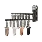 Waterproof Underwear Hangers Clothes Drying Rack Wall Mounted Sock with 28 Clips