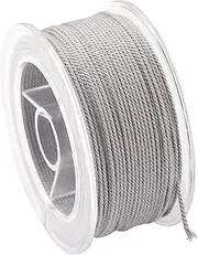 KONMAY 100% Natural Jewerly Making Cotton Cord, 1.5mm 20 Meters Grey Cotton Thread, Artisan String with Box for Jewerly Making, Beading, Macrame and Crafting