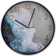GANAZONO Clock Plastic Beach Theme Design for Outdoor Pool Patio Garden and Bathroom Decor Silent Mechanism No Battery Included