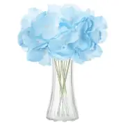 10pcs Artificial Hydrangea Flowers 16" Silk Faux Hydrangea Flower, Light Blue