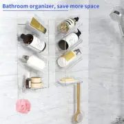 Shower Organiser Shower Caddy Rack Wall Mount No Screw Rust Proof Bathroom Shelf