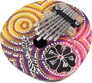 BIUDECO Lovely Shape Kalimba Thumb Piano Mini Musical Instrument with Chic Pattern Design for Family Fun Easy to present for Music Lovers