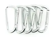 Pack of 12 pcs 3" Aluminum Carabiner Spring Belt Clip Key Chain D Shape Silver