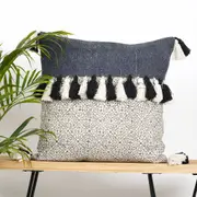 Linen Connections Monochrome Cushion Cover Multi colour Weave 'Shaggy' Beni Ourain Style Cushion Cover - Berber Style Cushion Cover - 013