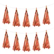 30Pcs Bright Rose Gold Tassel Garland Banner with Rope