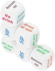 6pcs Acrylic Drinking Dice for Parties Fun Family and Friends Game Easy to Learn Drinking Game for Bars and Unique Party Accessory Enhance Social Gatherings