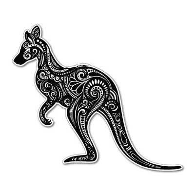 Kangaroo Figure Car Sticker Aussie Car Flag 4x4 Funny Ute #5605EN