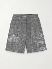 [JW Anderson] JW Anderson - Distressed Embellished Denim Shorts - Gray - UK 8 UK 8 Gray