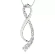 0.45ct Round Cut Solitaire Designer Everyday Pendant 14k White Gold + 16" chain