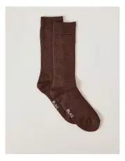 [Blaq] Full Terry Bamboo Boot Socks in Warm Dark Brown/Fudge