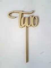 Wooden Cake Topper Two - 2