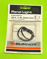BURNDY RK238-2 RK2382 Snap-In GREEN Panel Light Round 125V 1/3W 6" Leads